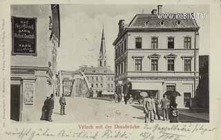 Hauptplatz mit alter Draubrücke - Kärnten - alte historische Fotos Ansichten Bilder Aufnahmen Ansichtskarten 