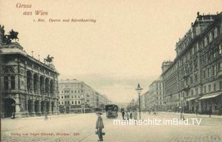 Wien, Opern und Kärntnerring  - Wien - alte historische Fotos Ansichten Bilder Aufnahmen Ansichtskarten 