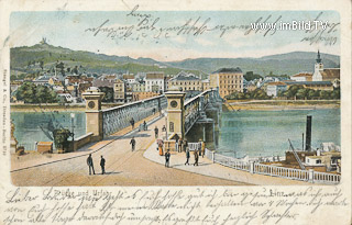 Linz Brücke und Urfahr - Oberösterreich - alte historische Fotos Ansichten Bilder Aufnahmen Ansichtskarten 
