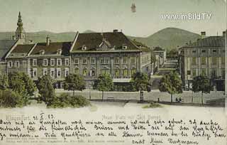 Klagenfurt - Neuer Platz mit Cafe Dorrer - Innere Stadt  (4. Bez) - alte historische Fotos Ansichten Bilder Aufnahmen Ansichtskarten 