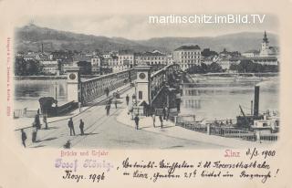 Brücke mit Blick auf Urfar  - Linz - alte historische Fotos Ansichten Bilder Aufnahmen Ansichtskarten 