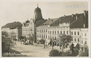 Wels - Kaiser Josef Platz - Oberösterreich - alte historische Fotos Ansichten Bilder Aufnahmen Ansichtskarten 