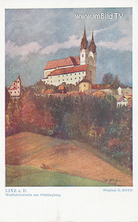 Linz, Wallfahrtskirche am Pöstlingberg - Oberösterreich - alte historische Fotos Ansichten Bilder Aufnahmen Ansichtskarten 