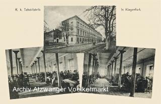 3 Bild Karte, K.k. Tabakfabrik in Klagenfurt - Viktringer Vorstadt (7. Bez) - alte historische Fotos Ansichten Bilder Aufnahmen Ansichtskarten 
