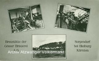 Sorgendorf Braustätte der Gösser Brauerei AG - Völkermarkt - alte historische Fotos Ansichten Bilder Aufnahmen Ansichtskarten 