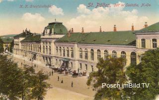 St. Pölten K.K. Staatsbahnhof - Niederösterreich - alte historische Fotos Ansichten Bilder Aufnahmen Ansichtskarten 