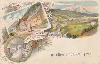 3 Bild Litho Karte - Gasthof Schupfen - Innsbruck-Land - alte historische Fotos Ansichten Bilder Aufnahmen Ansichtskarten 