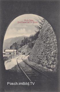 Wocheinerbahn, 3 Tunnel bei St. Lucia - Gorica-Gebiet (Goriška) - alte historische Fotos Ansichten Bilder Aufnahmen Ansichtskarten 