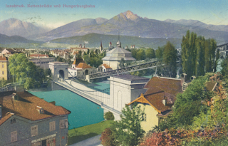 Innsbruck, Kettenbrücke und Hungerburgbahn - Tirol - alte historische Fotos Ansichten Bilder Aufnahmen Ansichtskarten 