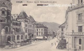 Cilli, Bahnhofstraße - Slowenien - alte historische Fotos Ansichten Bilder Aufnahmen Ansichtskarten 