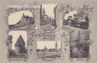 6 Bild Litho Karte - Hartberg - Hartberg - alte historische Fotos Ansichten Bilder Aufnahmen Ansichtskarten 