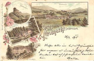 Neumarkt in Steiermark - Gruss aus Litho - alte historische Fotos Ansichten Bilder Aufnahmen Ansichtskarten 