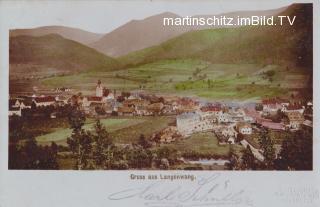 Langenwang Ortsansicht - Mürzzuschlag - alte historische Fotos Ansichten Bilder Aufnahmen Ansichtskarten 