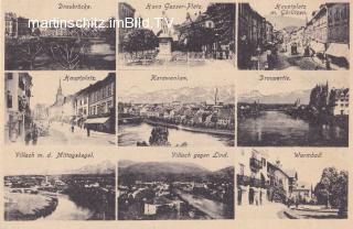 Villach, Mehrbildkarte  - alte historische Fotos Ansichten Bilder Aufnahmen Ansichtskarten 
