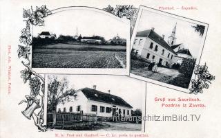 3 Bild Litho Karte - Sauritsch - Slowenien - alte historische Fotos Ansichten Bilder Aufnahmen Ansichtskarten 