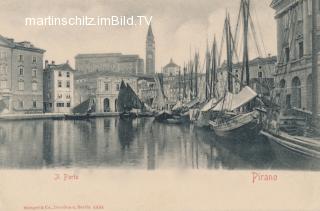 Piran, Hafen - Slowenien - alte historische Fotos Ansichten Bilder Aufnahmen Ansichtskarten 