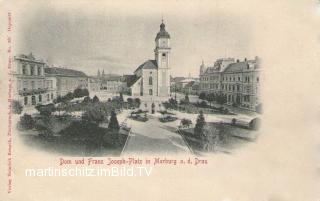 Marburgan der Drau, Dom und Franz Joseph-Platz - Slowenien - alte historische Fotos Ansichten Bilder Aufnahmen Ansichtskarten 