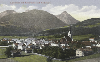 Kötschach mit Kellerwand und Kollingkofel - Hermagor - alte historische Fotos Ansichten Bilder Aufnahmen Ansichtskarten 