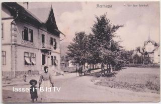 Bahnhofstrasse, Gasthaus Peter Eder - Hermagor - alte historische Fotos Ansichten Bilder Aufnahmen Ansichtskarten 