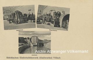 Villach, Städtisches Elektrizitätswek - Gailwerk - alte historische Fotos Ansichten Bilder Aufnahmen Ansichtskarten 