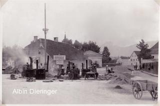 Villach, Trattengasse Straßenbauarbeiten - Kärnten - alte historische Fotos Ansichten Bilder Aufnahmen Ansichtskarten 