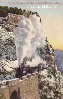 Semmeringbahn, Weinzettelwand und Tunnel - Niederösterreich - alte historische Fotos Ansichten Bilder Aufnahmen Ansichtskarten 