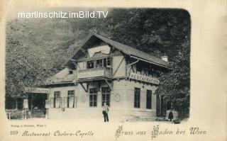 Baden, Restaurant Cholera-Capelle - Niederösterreich - alte historische Fotos Ansichten Bilder Aufnahmen Ansichtskarten 