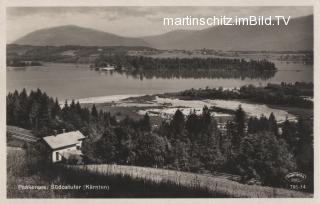Sandbank mit Wächterhaus - Faak am See - alte historische Fotos Ansichten Bilder Aufnahmen Ansichtskarten 