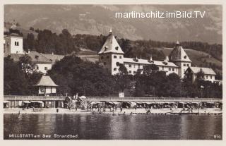 Millstatt, Strandbad und Stift - Spittal an der Drau - alte historische Fotos Ansichten Bilder Aufnahmen Ansichtskarten 