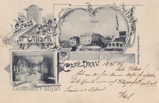 Villach Cafe Drau  - Oesterreich - alte historische Fotos Ansichten Bilder Aufnahmen Ansichtskarten 