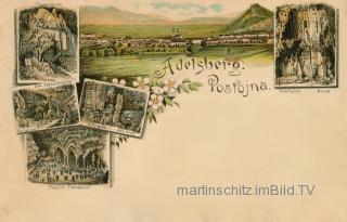 6 Bild Litho Karte - Adelsberg - Innerkrainer-Karstgegend (Notranjsko-kra - alte historische Fotos Ansichten Bilder Aufnahmen Ansichtskarten 