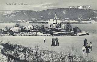 Maria Wörth im Winter - Klagenfurt Land - alte historische Fotos Ansichten Bilder Aufnahmen Ansichtskarten 