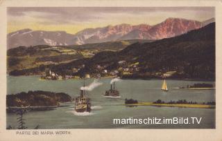 Blick von Pörtschach nach Maria Wörth - Klagenfurt Land - alte historische Fotos Ansichten Bilder Aufnahmen Ansichtskarten 