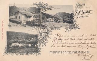3 Bild Schmuckkarte - St. Christof bei Gloggnitz - Oesterreich - alte historische Fotos Ansichten Bilder Aufnahmen Ansichtskarten 