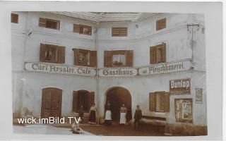 Cafe , Gasthaus und Fleischhauerei Carl Ressler - Oesterreich - alte historische Fotos Ansichten Bilder Aufnahmen Ansichtskarten 