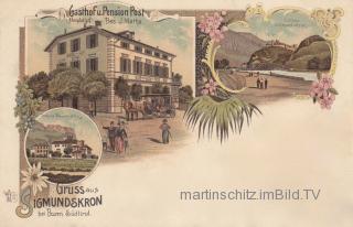 1899 - 3 Bild Litho Karte - Bozen - Trentino Südtirol - alte historische Fotos Ansichten Bilder Aufnahmen Ansichtskarten 