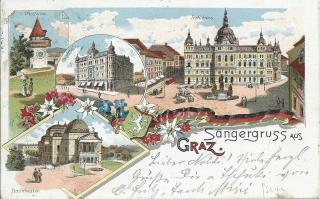 Sängergruss aus Graz - Oesterreich - alte historische Fotos Ansichten Bilder Aufnahmen Ansichtskarten 