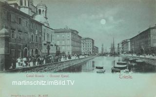Triest Canal Grande - Mondscheinkarte - Italien - alte historische Fotos Ansichten Bilder Aufnahmen Ansichtskarten 