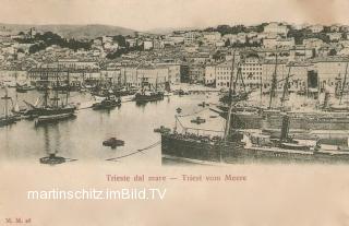 Triest vom Meer - Italien - alte historische Fotos Ansichten Bilder Aufnahmen Ansichtskarten 