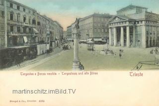 Triest, Targesteum und alte Börse - Italien - alte historische Fotos Ansichten Bilder Aufnahmen Ansichtskarten 