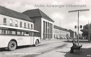Villach Hauptbahnhof und Busbahnhof - Bahnhofplatz - alte historische Fotos Ansichten Bilder Aufnahmen Ansichtskarten 