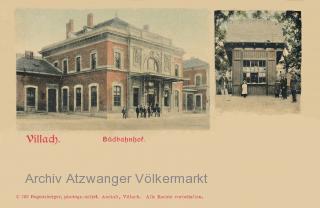 Villach, Südbahnhof  - Bahnhofplatz - alte historische Fotos Ansichten Bilder Aufnahmen Ansichtskarten 