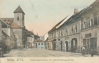 Ottakringerstrasse mit Alt-Ottakringerkirche - Wien 16.,Ottakring - alte historische Fotos Ansichten Bilder Aufnahmen Ansichtskarten 