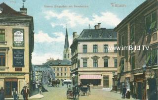 Villach Hauptplatz gegen Draubrücke - Kärnten - alte historische Fotos Ansichten Bilder Aufnahmen Ansichtskarten 
