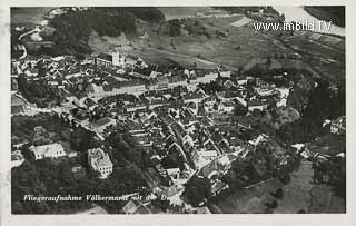 Völkermarkt - Luftbildaufnahme - Völkermarkt - alte historische Fotos Ansichten Bilder Aufnahmen Ansichtskarten 
