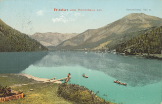 Erlaufsee vom Herrenhaus - Lilienfeld - alte historische Fotos Ansichten Bilder Aufnahmen Ansichtskarten 