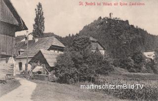 Villach, St. Andrä mit Ruine Landskron - Kärnten - alte historische Fotos Ansichten Bilder Aufnahmen Ansichtskarten 