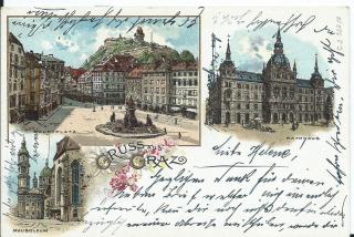 Gruss aus Graz - Graz,01.Bez.:Innere Stadt - alte historische Fotos Ansichten Bilder Aufnahmen Ansichtskarten 