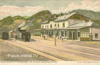 Tauernbahn Nordrampe Bahnhof Schwarzach-St.Veit - Salzburg - alte historische Fotos Ansichten Bilder Aufnahmen Ansichtskarten 