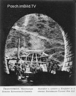 Tauernbahn Nordrampe, km. 8,2  Sternbaum Tunnel - Sankt Johann im Pongau - alte historische Fotos Ansichten Bilder Aufnahmen Ansichtskarten 